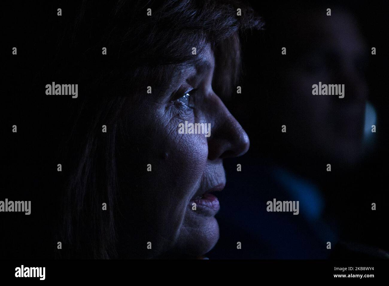 Patricia Bullrich wird am Sonntag, den 20. Oktober 2019, während einer Präsidentschaftskandidaten-Debatte in Buenos Aires, Argentinien, gezeigt. (Foto von Matías Baglietto/NurPhoto) Stockfoto