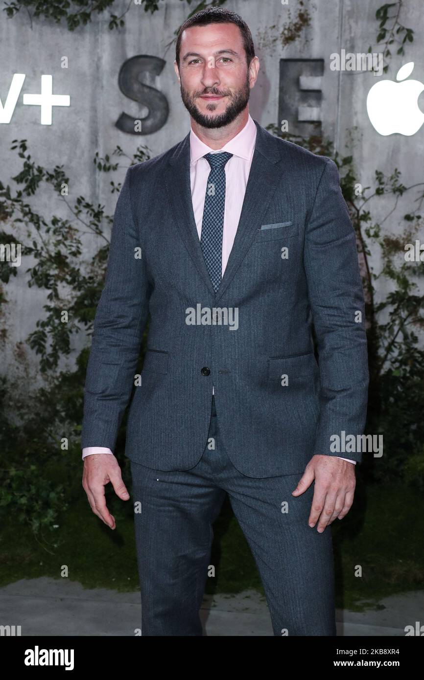 WESTWOOD, LOS ANGELES, KALIFORNIEN, USA - 21. OKTOBER: Schauspieler Pablo Schreiber kommt zur Weltpremiere von Apple TV+s "See", die am 21. Oktober 2019 im Fox Village Theatre in Westwood, Los Angeles, Kalifornien, USA, stattfand. (Foto von Xavier Collin/Image Press Agency/NurPhoto) Stockfoto