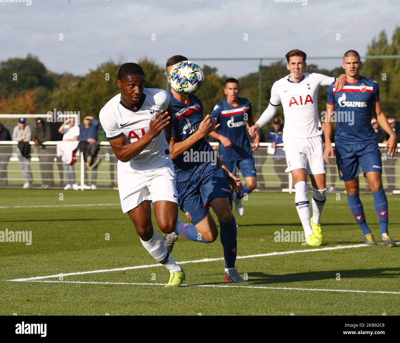 Malachi Fagan-Walcott von Tottenham Hotspur während der UAFA Youth League zwischen Tottenham Hotspur und Crvena zvezda ( Red Star Belgrade) am 22. Oktober 2019 auf dem Hotspur Way, Enfield, England. (Foto von Action Foto Sport/NurPhoto) Stockfoto