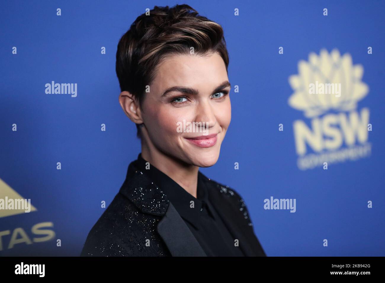 CENTURY CITY, LOS ANGELES, KALIFORNIEN, USA - 23. OKTOBER: Die Schauspielerin Ruby Rose kommt zu den 2019 Australiern in Film Awards, die am 23. Oktober 2019 im InterContinental Los Angeles Century City in Century City, Los Angeles, Kalifornien, USA, verliehen wurden. (Foto von Xavier Collin/Image Press Agency/NurPhoto) Stockfoto