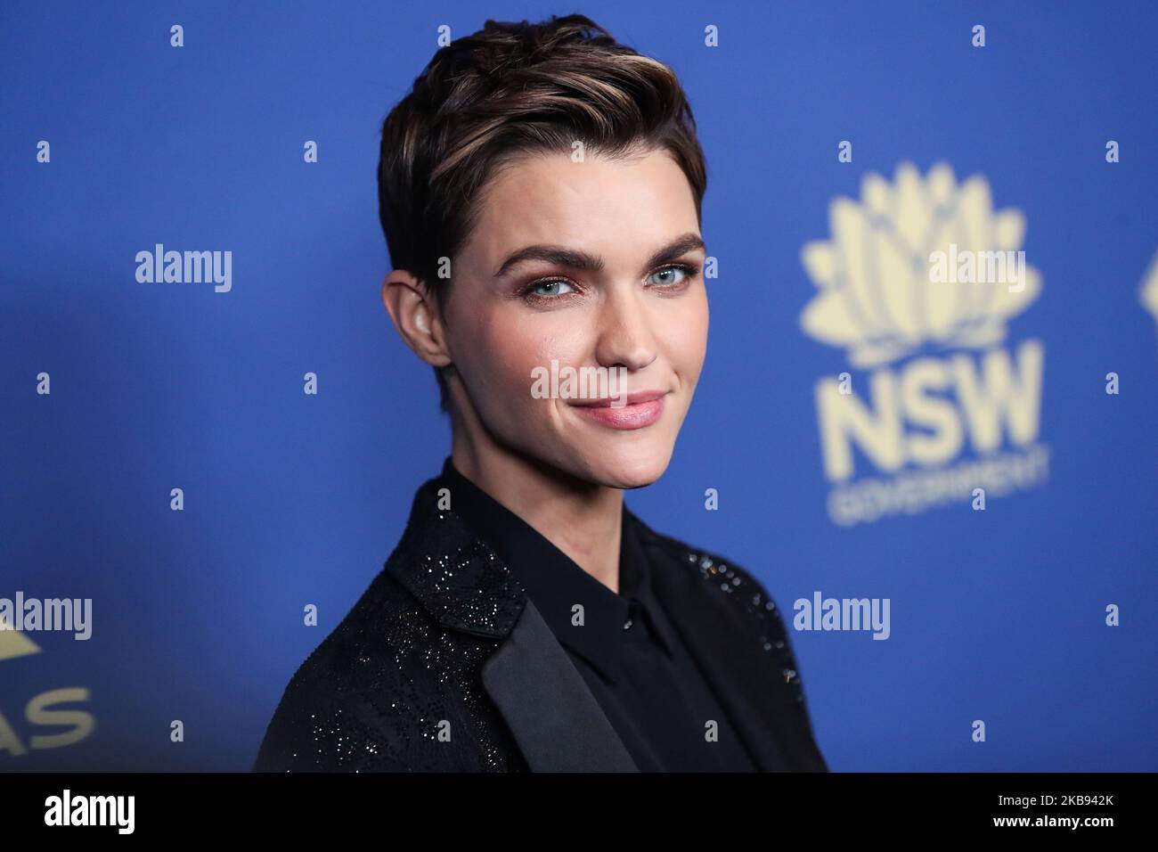 CENTURY CITY, LOS ANGELES, KALIFORNIEN, USA - 23. OKTOBER: Die Schauspielerin Ruby Rose kommt zu den 2019 Australiern in Film Awards, die am 23. Oktober 2019 im InterContinental Los Angeles Century City in Century City, Los Angeles, Kalifornien, USA, verliehen wurden. (Foto von Xavier Collin/Image Press Agency/NurPhoto) Stockfoto