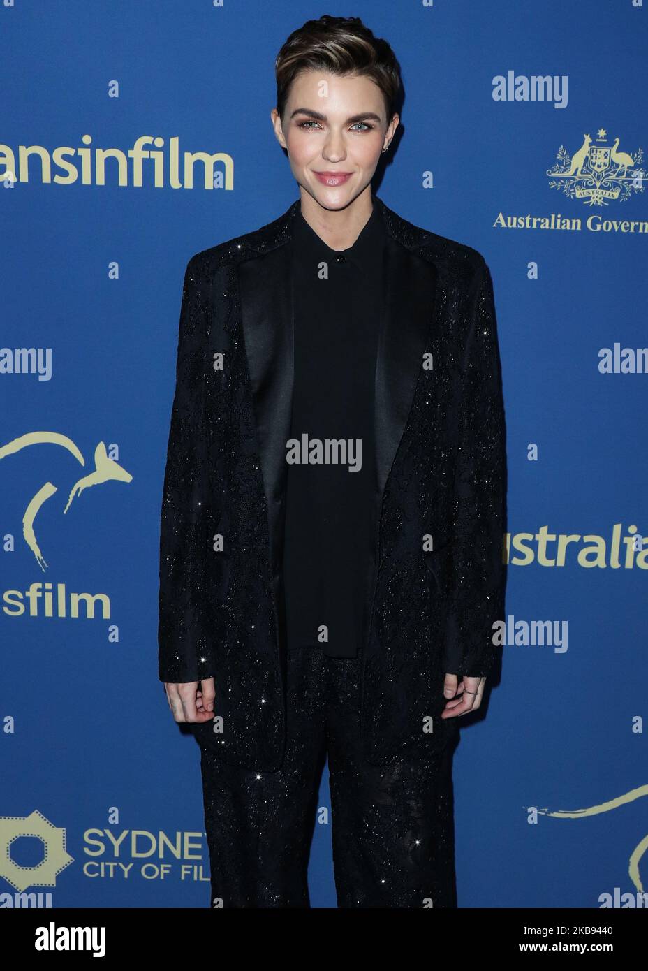 CENTURY CITY, LOS ANGELES, KALIFORNIEN, USA - 23. OKTOBER: Die Schauspielerin Ruby Rose kommt zu den 2019 Australiern in Film Awards, die am 23. Oktober 2019 im InterContinental Los Angeles Century City in Century City, Los Angeles, Kalifornien, USA, verliehen wurden. (Foto von Xavier Collin/Image Press Agency/NurPhoto) Stockfoto