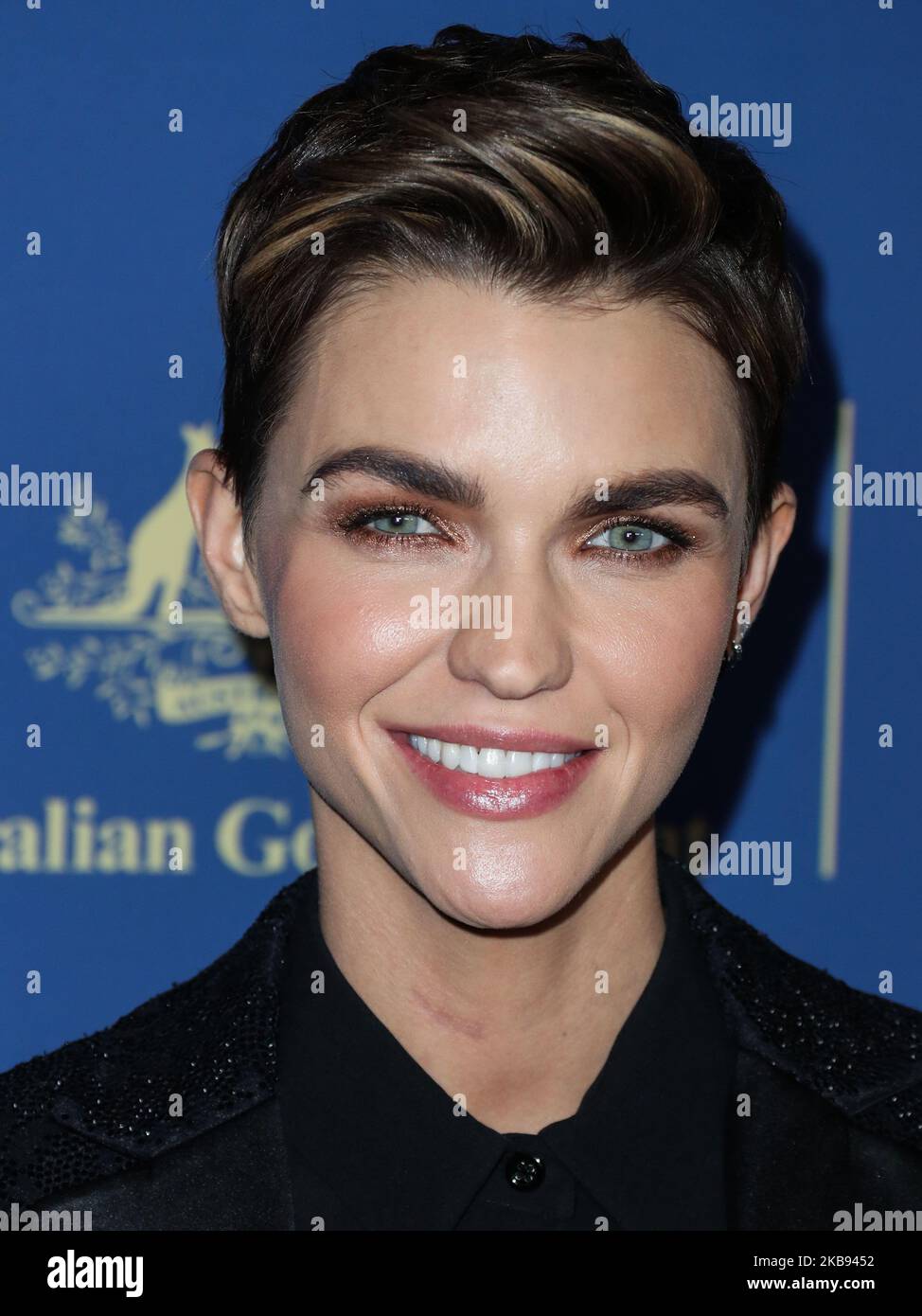 CENTURY CITY, LOS ANGELES, KALIFORNIEN, USA - 23. OKTOBER: Die Schauspielerin Ruby Rose kommt zu den 2019 Australiern in Film Awards, die am 23. Oktober 2019 im InterContinental Los Angeles Century City in Century City, Los Angeles, Kalifornien, USA, verliehen wurden. (Foto von Xavier Collin/Image Press Agency/NurPhoto) Stockfoto