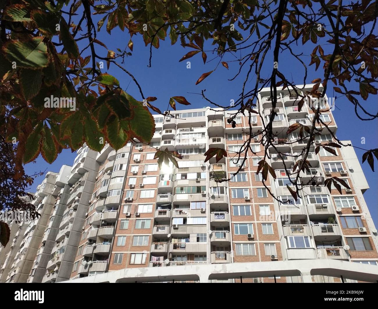 Ein Blick auf das Gebäude in der bulgarischen Stadt Varna am Schwarzen Meer östlich der Hauptstadt Sofia, wo sich das Büro des Unternehmens befindet, das den Lastwagen besaß, in dem 39 Leichen auf der Rückseite eines Kühlwagens in Essex gefunden wurden. Die Polizei hat den Vorfall mit einem irischen Schmuggelring in Verbindung gebracht, der bekannt ist, weil er eine Route durch das Gebiet von Varna, Bulgarien, einnahm, wo der Lastwagen registriert ist. Mo Robinson aus Nord-Irlandis wird wegen Mordverdachts festgehalten, nachdem 39 Menschen auf der Rückseite seines LKW tot aufgefunden wurden. Foto von: Petar Petrov /Impact Press Group/NurPhoto Stockfoto