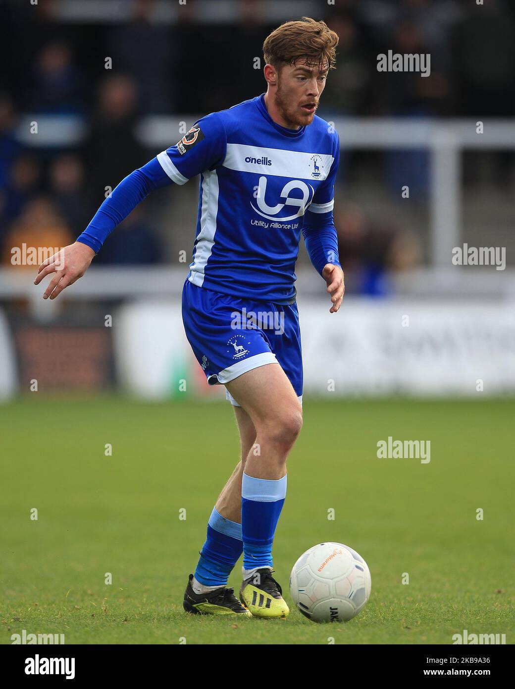 Luke James von Hartlepool United während des Vanarama National League-Spiels zwischen Hartlepool United und Barnett im Victoria Park, Hartlepool, am Samstag, 26.. Oktober 2019. (Foto von Mark Fletcher/MI News/NurPhoto) Stockfoto