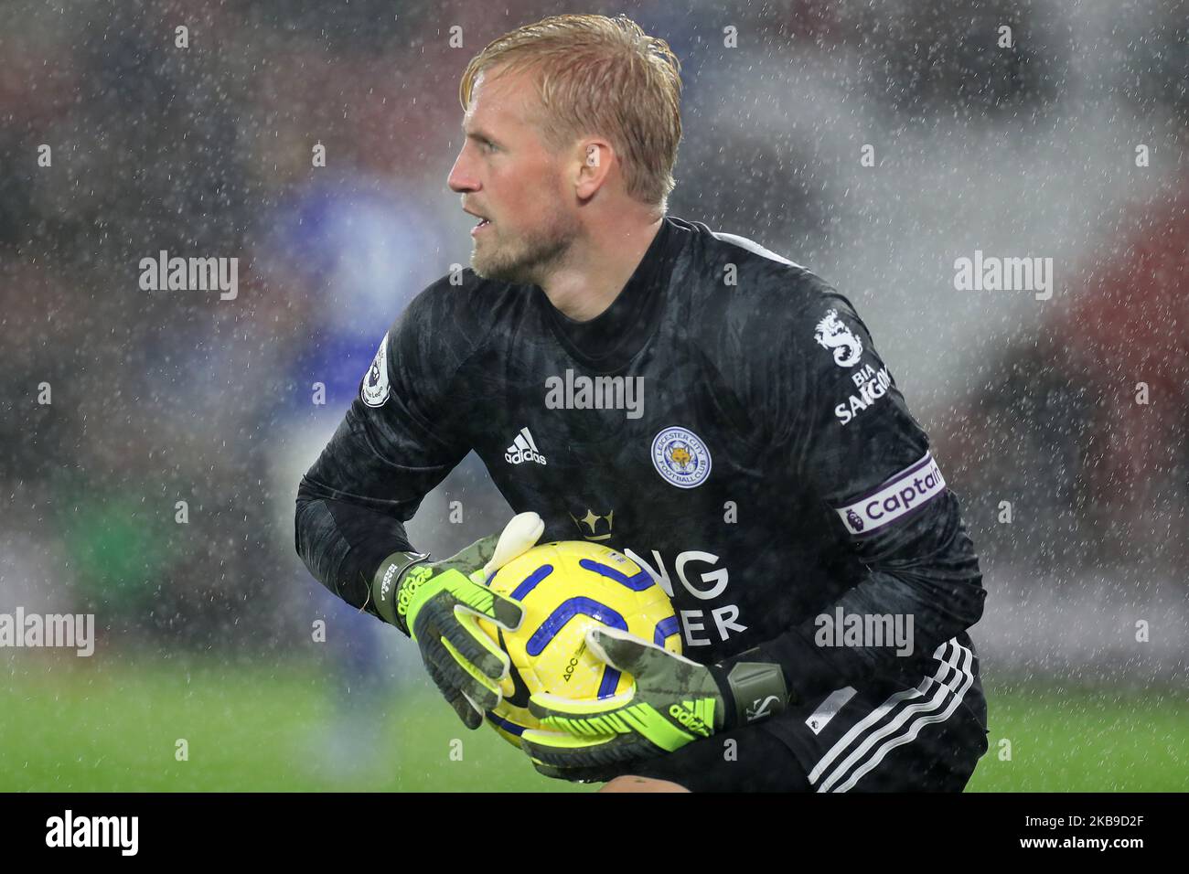 Leicester City-Torwart Kasper Schmeichel am Freitag, den 25.. Oktober 2019, beim Premier League-Spiel zwischen Southampton und Leicester City im St. Mary's Stadium, Southampton. (Foto von Jon Bromley/ MI News/NurPhoto) Stockfoto