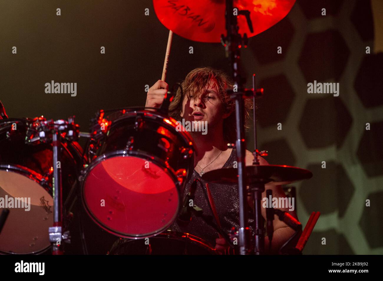 Gethin Davies von der britischen Glam-Rock-Band The Struts treten am 29. Oktober 2019 live bei Fabrique in Mailand auf. (Foto von Roberto Finizio/NurPhoto) Stockfoto