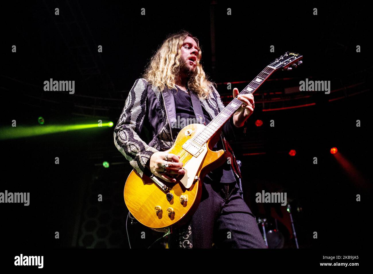 Adam Slack von der britischen Glam-Rock-Band The Struts treten am 29. Oktober 2019 live bei Fabrique in Mailand auf. (Foto von Roberto Finizio/NurPhoto) Stockfoto