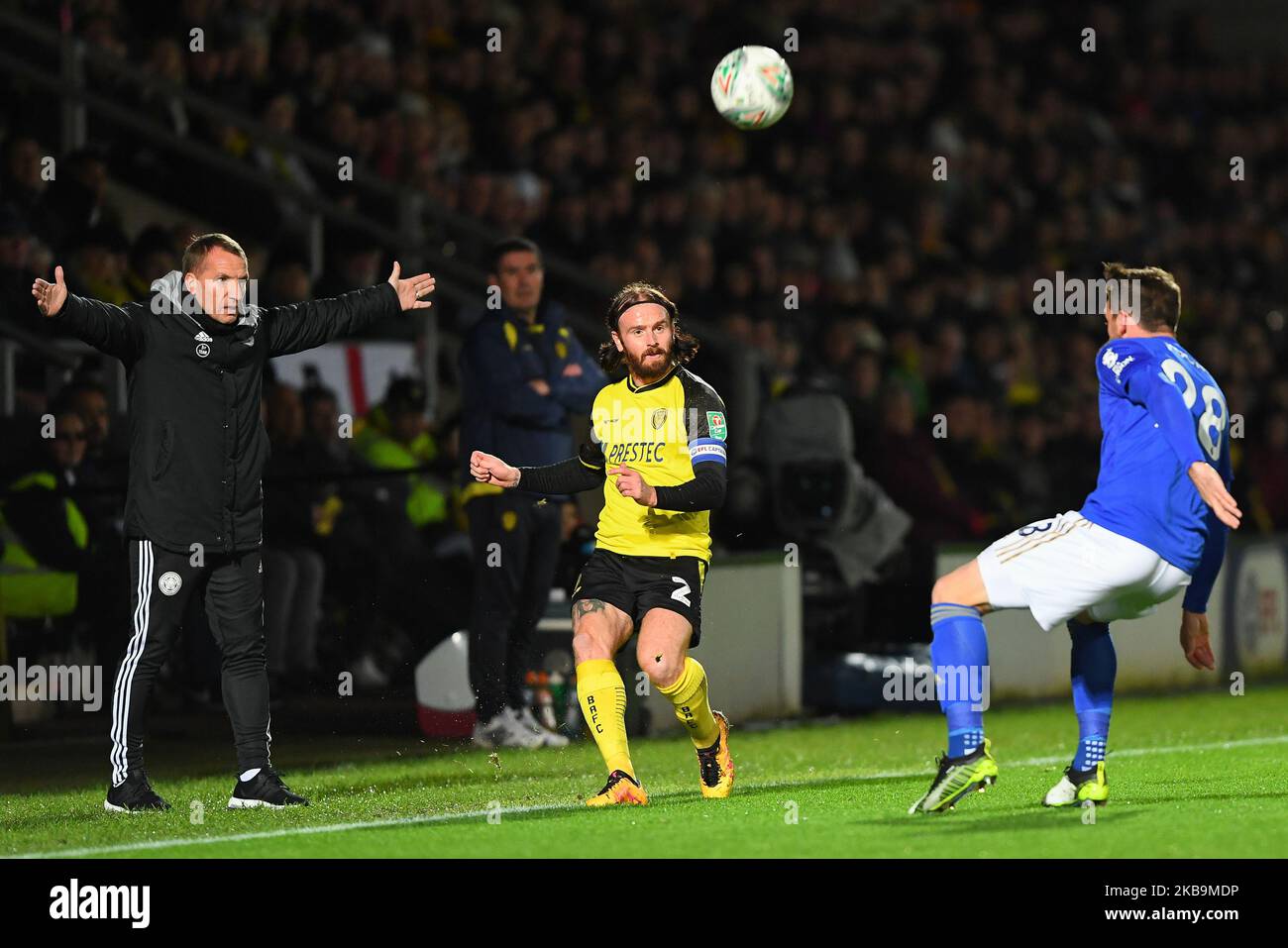 John Brayford (2) von Burton Albion während des Carabao Cup Fourth Round Spiels zwischen Burton Albion und Leicester City am Dienstag, den 29.. Oktober 2019, im Pirelli Stadium, Burton Upon Trent. (Foto von Jon Hobley/MI News/NurPhoto) Stockfoto