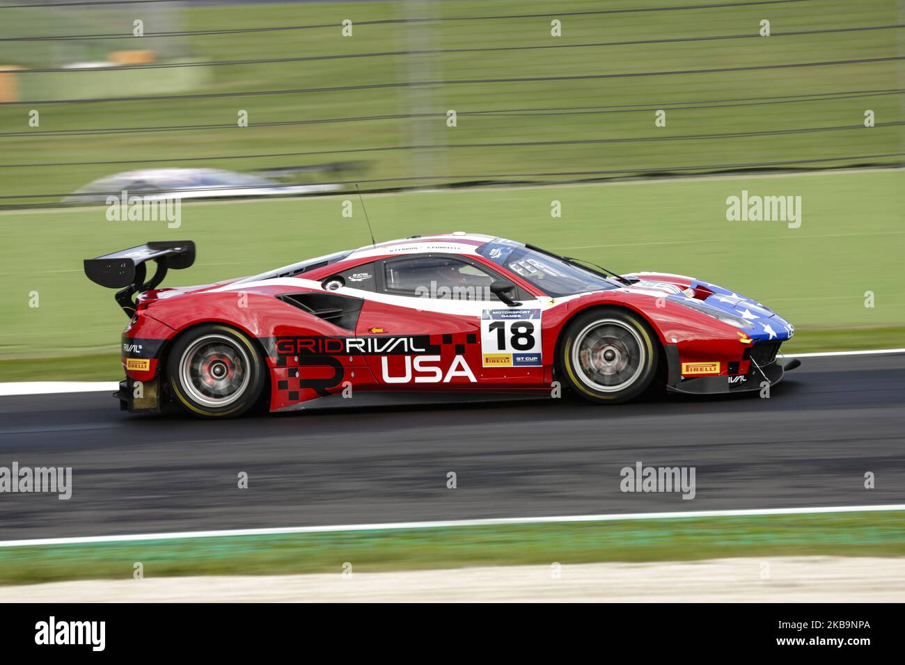 18 US-amerikanisches Team PUMPELLY Spencer, FERRIOL Robert von Spirit of Race, Ferrari 48 GT3, Action während des FIA Motorsport Games GT Cup im Autodromo Vallelunga Piero Taruffi, am 1.. November 2019, Italien. (Foto von Xavier Bonilla/NurPhoto) Stockfoto