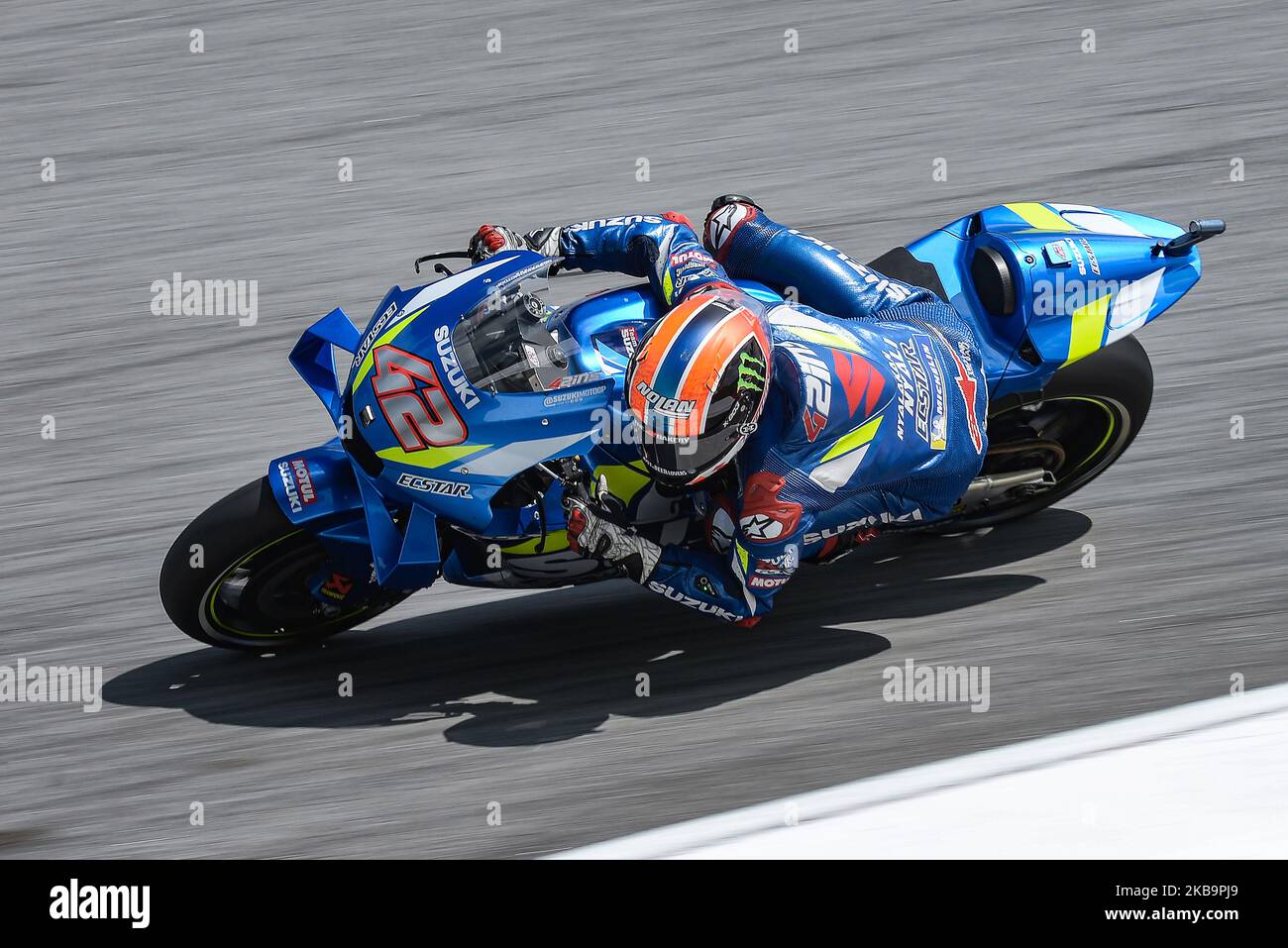 Der spanische MotoGP-Fahrer Alex Rins vom Team SUZUKI ECSTAR in Aktion beim ersten Training des Malaysian Motorcycle Grand Prix auf dem Sepang International Circuit am 1.. November 2019 in Kuala Lumpur, Malaysia. (Foto von Zahim Mohd/NurPhoto) Stockfoto