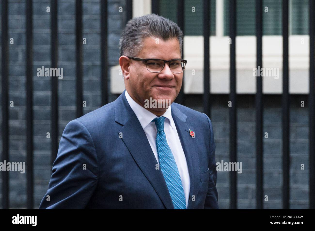 Alok Sharma, Staatssekretär für internationale Entwicklung, nimmt am 05. November 2019 an der Kabinettssitzung in der Downing Street 10 in London, England, Teil. Das Parlament wird morgen vor einer Parlamentswahl am 12. Dezember 2019 aufgelöst. (Foto von Wiktor Szymanowicz/NurPhoto) Stockfoto