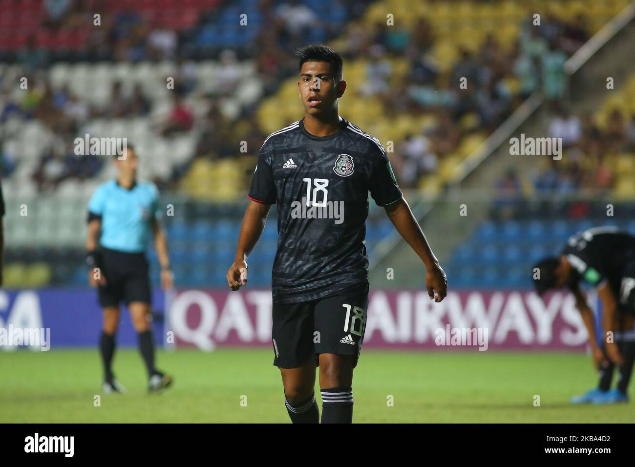 Efrain Alvarez aus Mexiko während des FIFA U-17 World Cup Brazil 2019 Gruppe F-Spiels zwischen Mexiko und den Salomonen im Estadio Kleber Andrade am 03. November 2019 in Vitoria, Brasilien. (Foto von Gilson Borba/NurPhoto) Stockfoto