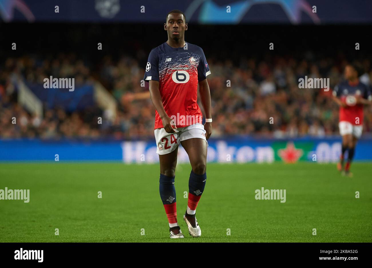 Boubakary Soumare vom LOSC Lille während des UEFA Champions League-Spiels der Gruppe H zwischen dem FC Valencia und dem LOSC Lille am 5. November 2019 im Estadio de Mestalla in Valencia, Spanien (Foto: Maria Jose Segovia/NurPhoto) Stockfoto