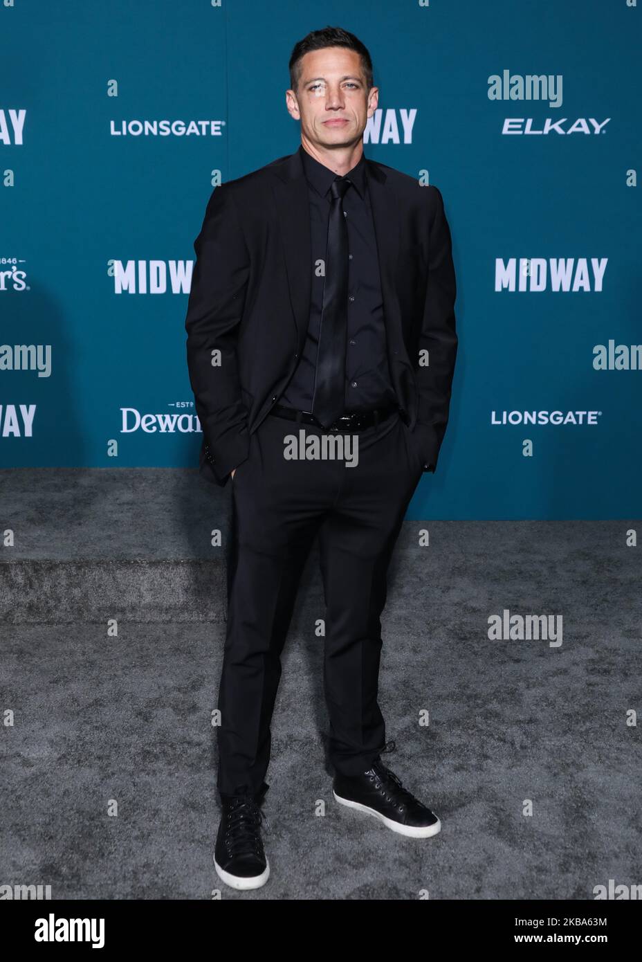 WESTWOOD, LOS ANGELES, KALIFORNIEN, USA - 05. NOVEMBER: James Carpinello kommt bei der Los Angeles Premiere von Lionsgates 'Midway' an, die am 5. November 2019 im Regency Village Theatre in Westwood, Los Angeles, Kalifornien, USA, stattfand. (Foto von David Acosta/Image Press Agency/NurPhoto) Stockfoto