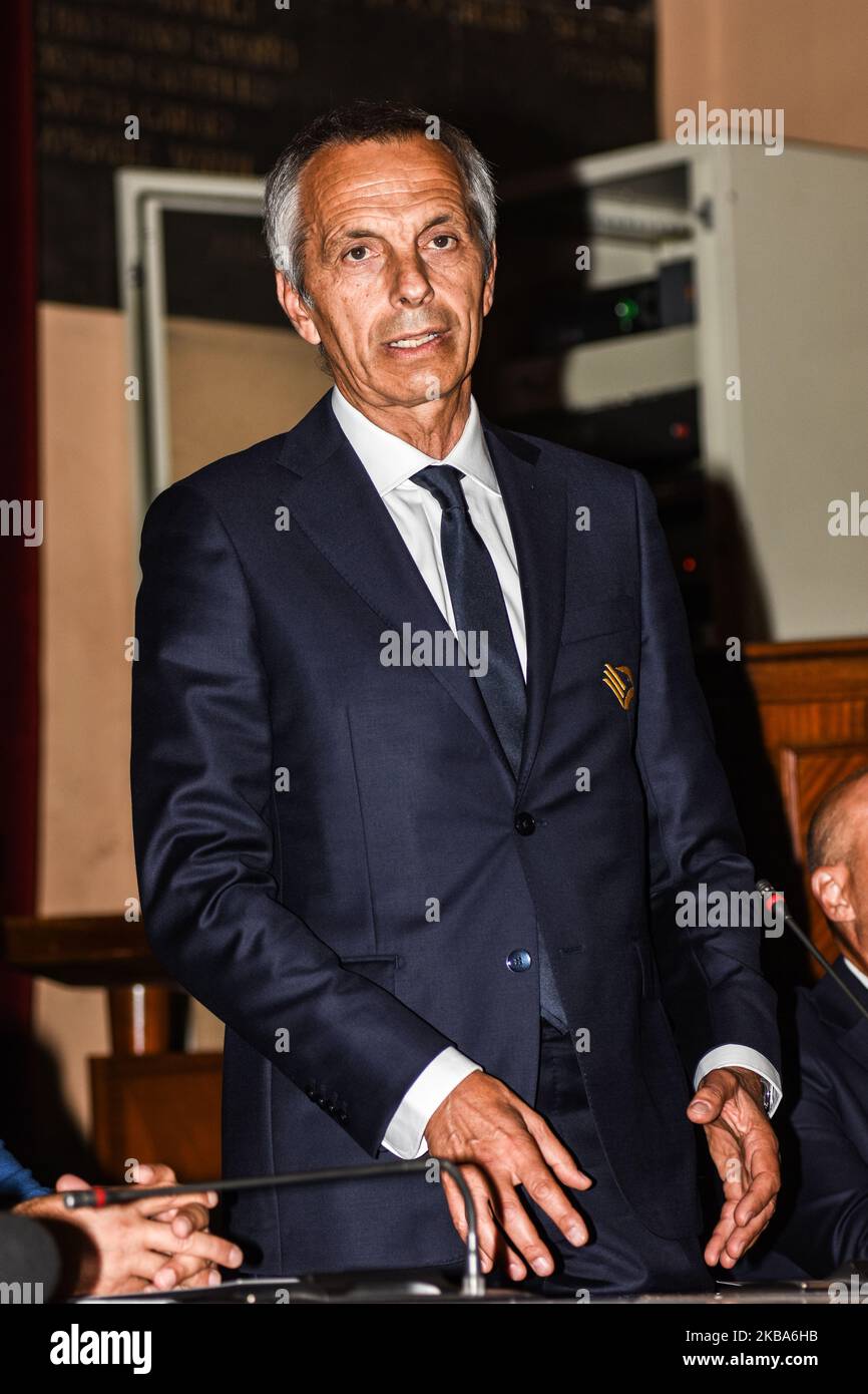 CEO von SSD Palermo Rinaldo Sagramola während des offiziellen Besuchs