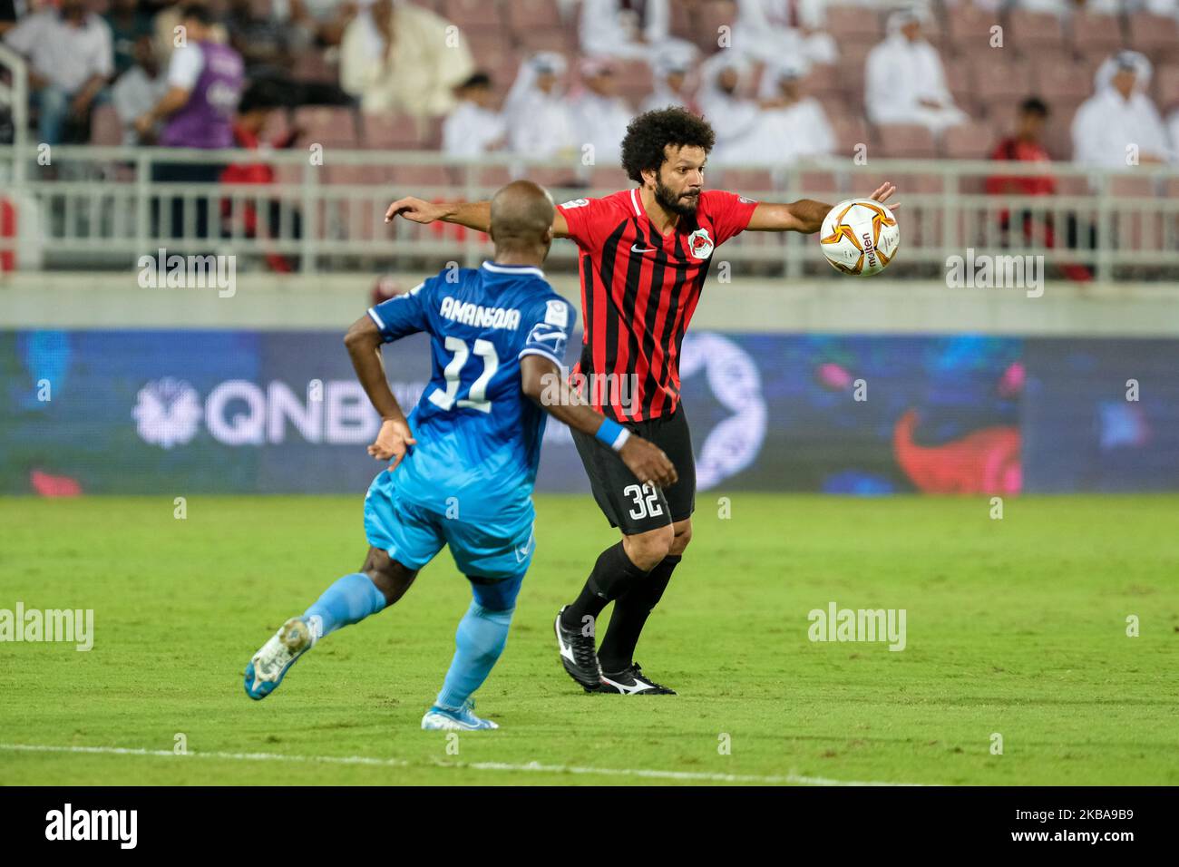 Ahmed Abdelmaqsoud von al Rayyan während ihres Spiels der QNB Stars League gegen Al Shahania im Abdullah bin Khalifa-Stadion in Doha, Katar, am 7. November 2019. (Foto von Simon Holmes/NurPhoto) Stockfoto