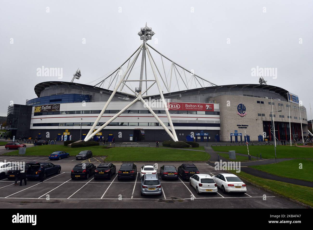 Gesamtansicht des Macron-Stadions vor dem FA-Cup-Spiel zwischen Bolton Wanderers und Plymouth Argyle am Samstag, den 9.. November 2019 im Reebok-Stadion in Bolton. (Foto von Eddie Garvey /MI News/NurPhoto) Stockfoto