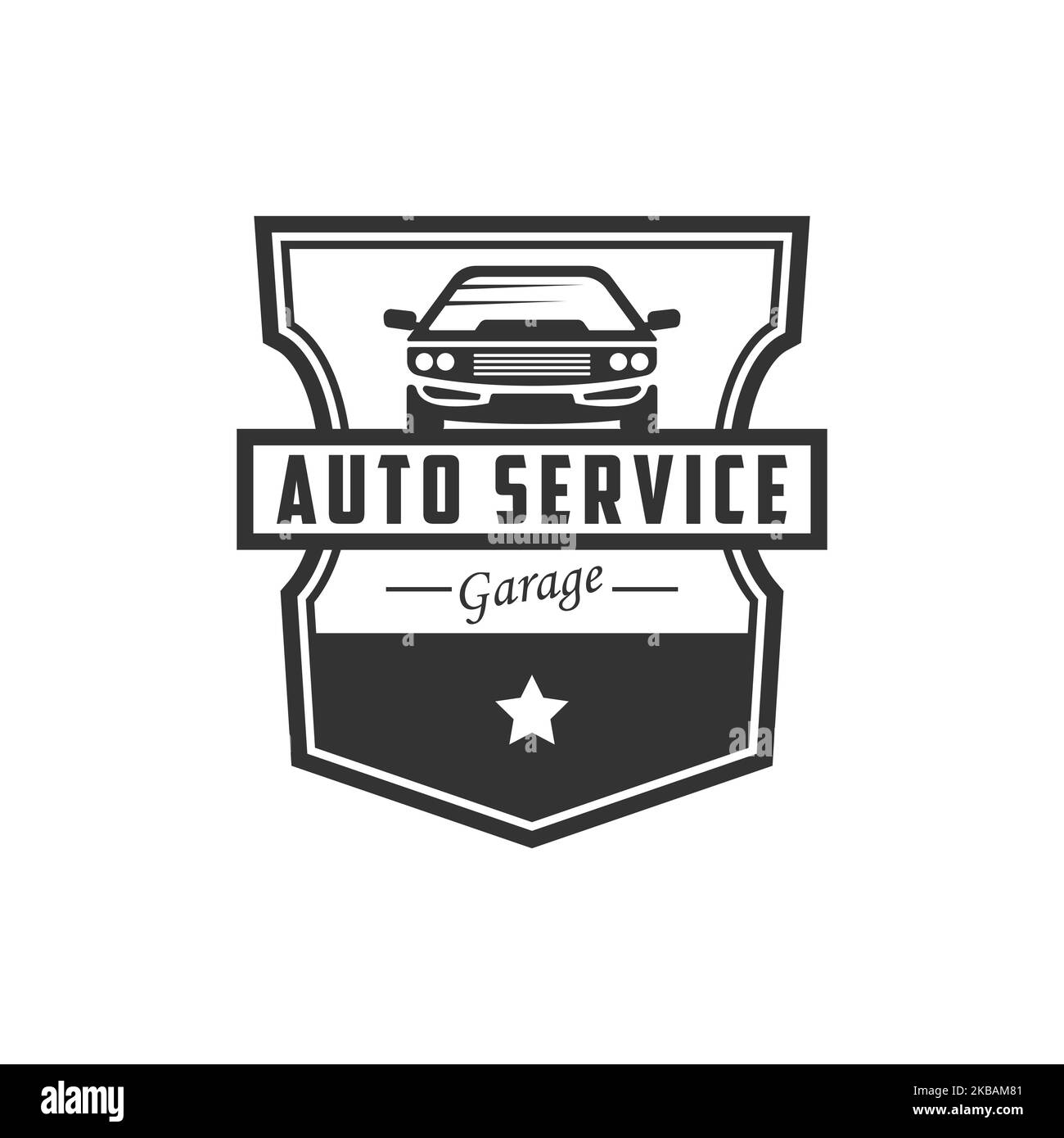 Klassisches Auto-Logo, Emblem, Abzeichen. Service Autoreparatur