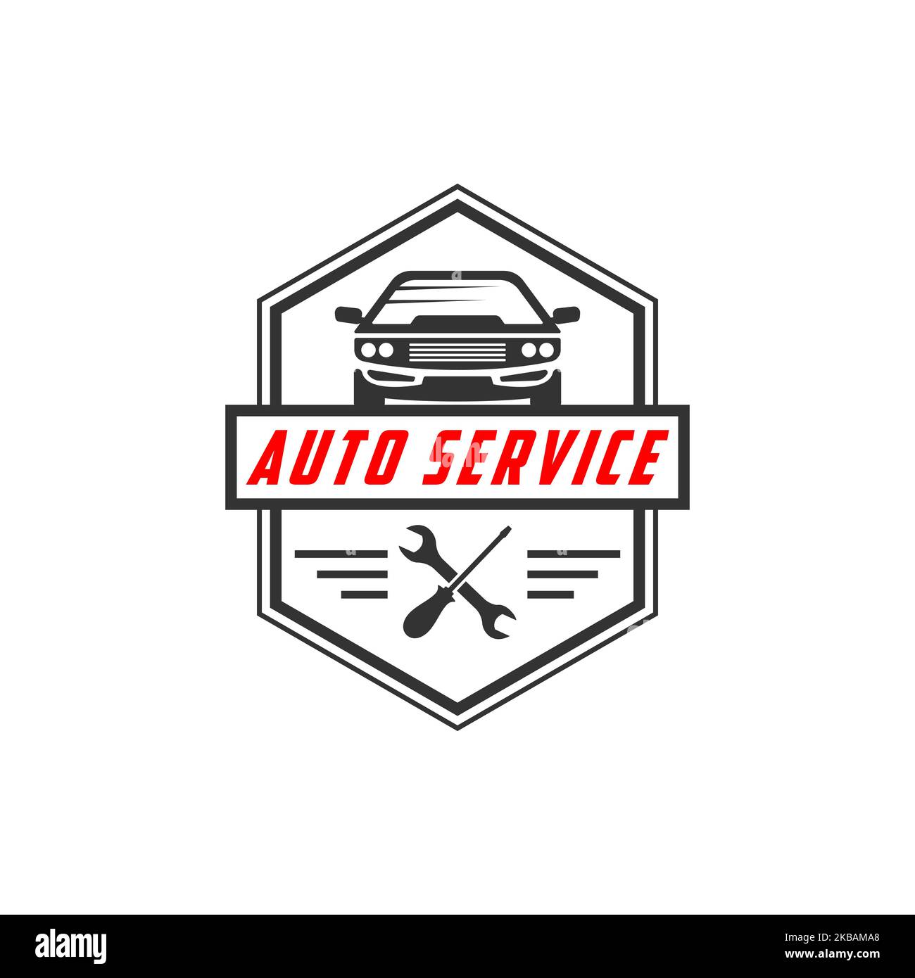 Car Service Logo Schild Design-Vektor, am besten für Autogeschäft, Garage, Ersatzteile Logo Abzeichen Premium-Vektor Stock Vektor