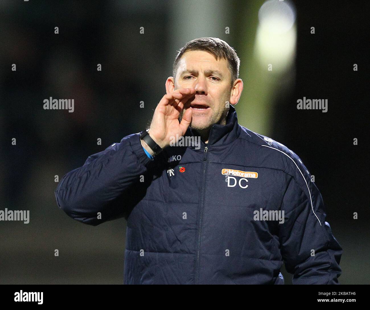 Dave Challinor auf der Touchline während des FA Cup-Spiels zwischen Yeovil Town und Hartlepool United im Huish Park, Yeovil am Dienstag, den 12.. November 2019. (Foto von MI News/NurPhoto) Stockfoto