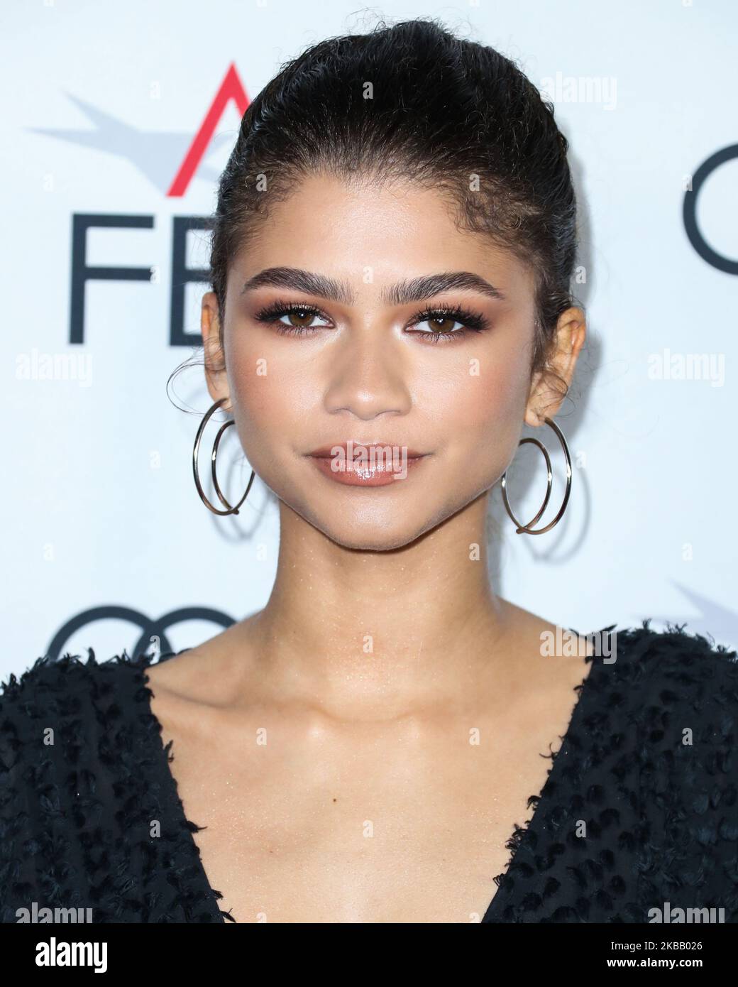 HOLLYWOOD, LOS ANGELES, KALIFORNIEN, USA - 14. NOVEMBER: Die Schauspielerin Zendaya mit Imane Ayissi Couture kommt beim AFI FEST 2019 an - Eröffnungsgala - Premiere von Universal Pictures 'Queen and Slim', das am 14. November 2019 im TCL Chinese Theatre IMAX in Hollywood, Los Angeles, Kalifornien, USA, stattfand. (Foto von Xavier Collin/Image Press Agency/NurPhoto) Stockfoto