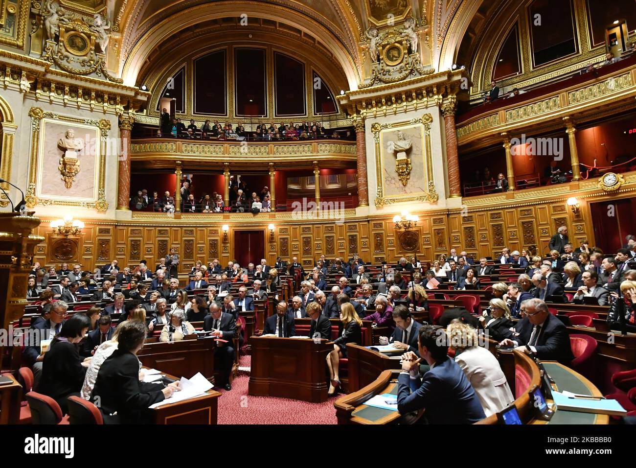 Senatoren stellen Fragen an die französische Regierung während der wöchentlichen Fragen an die Regierung im französischen Senat â €“ 20. November 2019, Paris. (Foto von Daniel Pier/NurPhoto) Stockfoto