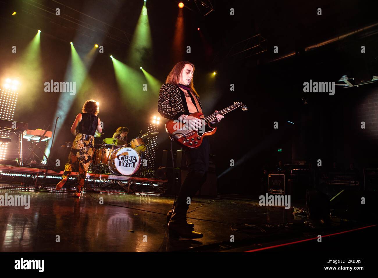 Jake Kiszka von Greta Van Fleet tritt am 24. November 2019 in Mailand, Italien, live auf Alcatraz auf. (Foto von Mairo Cinquetti/NurPhoto) Stockfoto