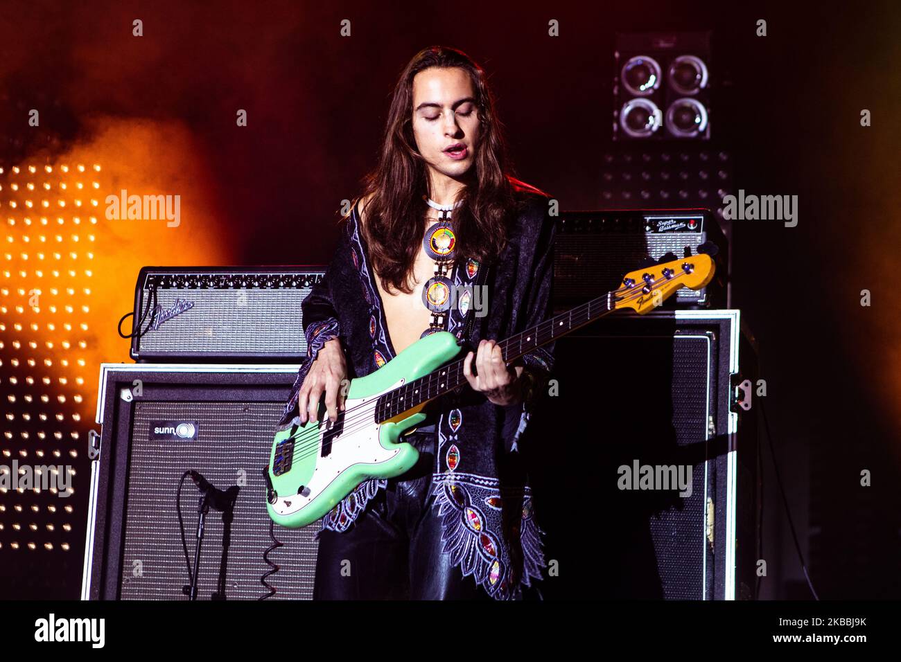 Sam Kiszka von Greta Van Fleet tritt am 24. November 2019 live in Alcatraz in Mailand auf. (Foto von Mairo Cinquetti/NurPhoto) Stockfoto