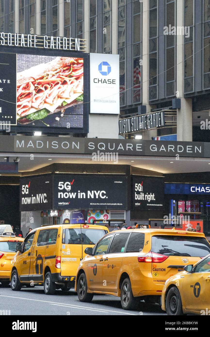 Madison Square Garden MSG, eine Mehrzweck-Sport- und Konzertarena über der Metro Penn/Pennsylvania Station im Chelsea-Viertel von Manhattan zwischen 7. und 8. Avenue, New York City NYC in den Vereinigten Staaten. Heute ist es die Heimat der New York Rangers der National Hockey League - NHL und der New York Knicks der National Basketball Association - NBA (Foto von Nicolas Economou/NurPhoto) Stockfoto