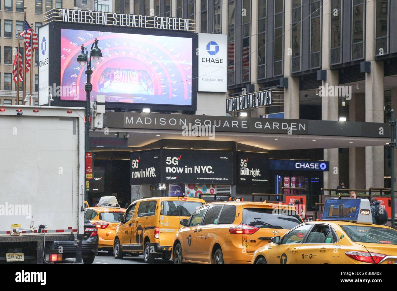 Madison Square Garden MSG, eine Mehrzweck-Sport- und Konzertarena über der Metro Penn/Pennsylvania Station im Chelsea-Viertel von Manhattan zwischen 7. und 8. Avenue, New York City NYC in den Vereinigten Staaten. Heute ist es die Heimat der New York Rangers der National Hockey League - NHL und der New York Knicks der National Basketball Association - NBA (Foto von Nicolas Economou/NurPhoto) Stockfoto