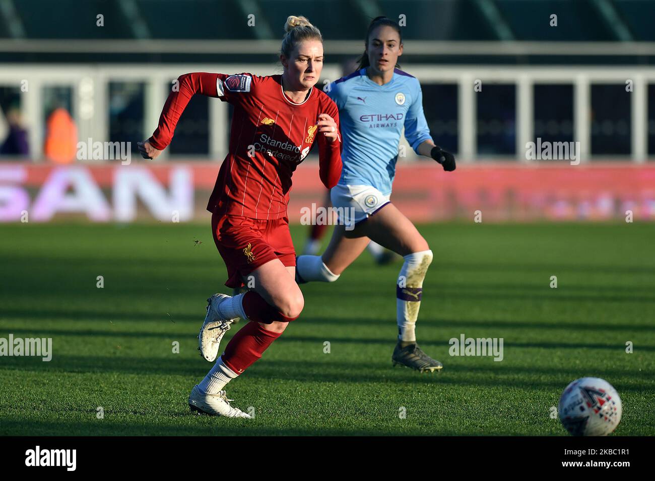 Rhiannon Roberts aus Liverpool in Aktion während des Barclays FA Women's Super League-Spiels zwischen Manchester City und Liverpool im Manchester City Academy Stadium, Manchester am Sonntag, 1.. Dezember 2019. (Foto von Eddie Garvey/MI News/NurPhoto) Stockfoto