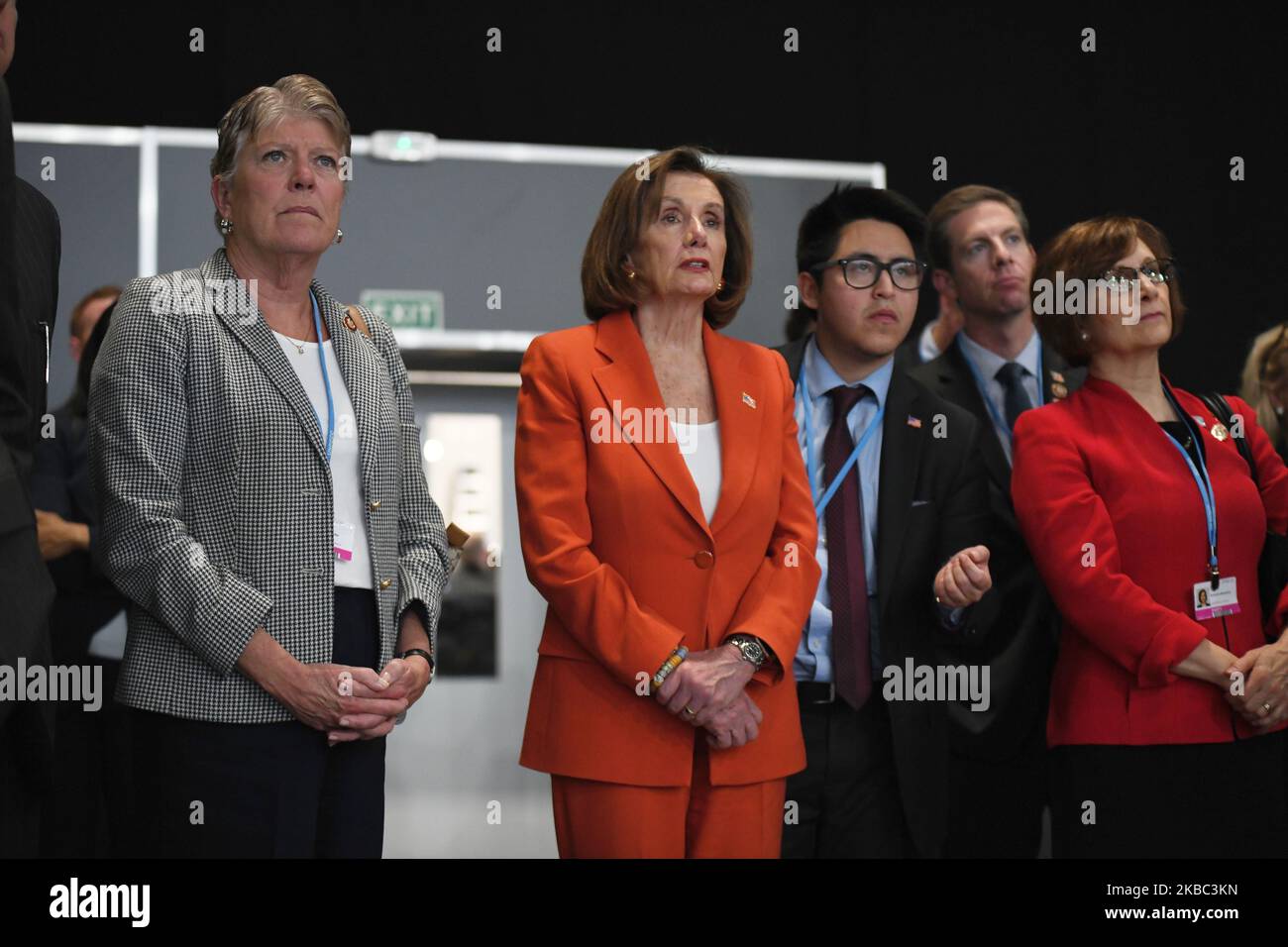 Die Sprecherin des US-Repräsentantenhauses, Nancy Pelosi, beobachtet die Eröffnung der UNFCCC COP25 Klimakonferenz (COP25) am 2.. Dezember 2019 in Madrid. (Foto von Juan Carlos Lucas/NurPhoto) Stockfoto