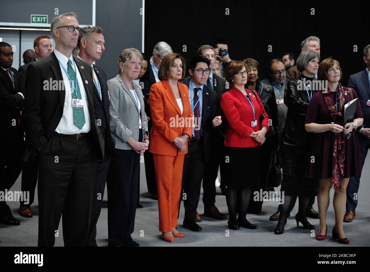 Die Sprecherin des US-Repräsentantenhauses, Nancy Pelosi, beobachtet die Eröffnung der UNFCCC COP25 Klimakonferenz (COP25) am 2.. Dezember 2019 in Madrid. (Foto von Juan Carlos Lucas/NurPhoto) Stockfoto