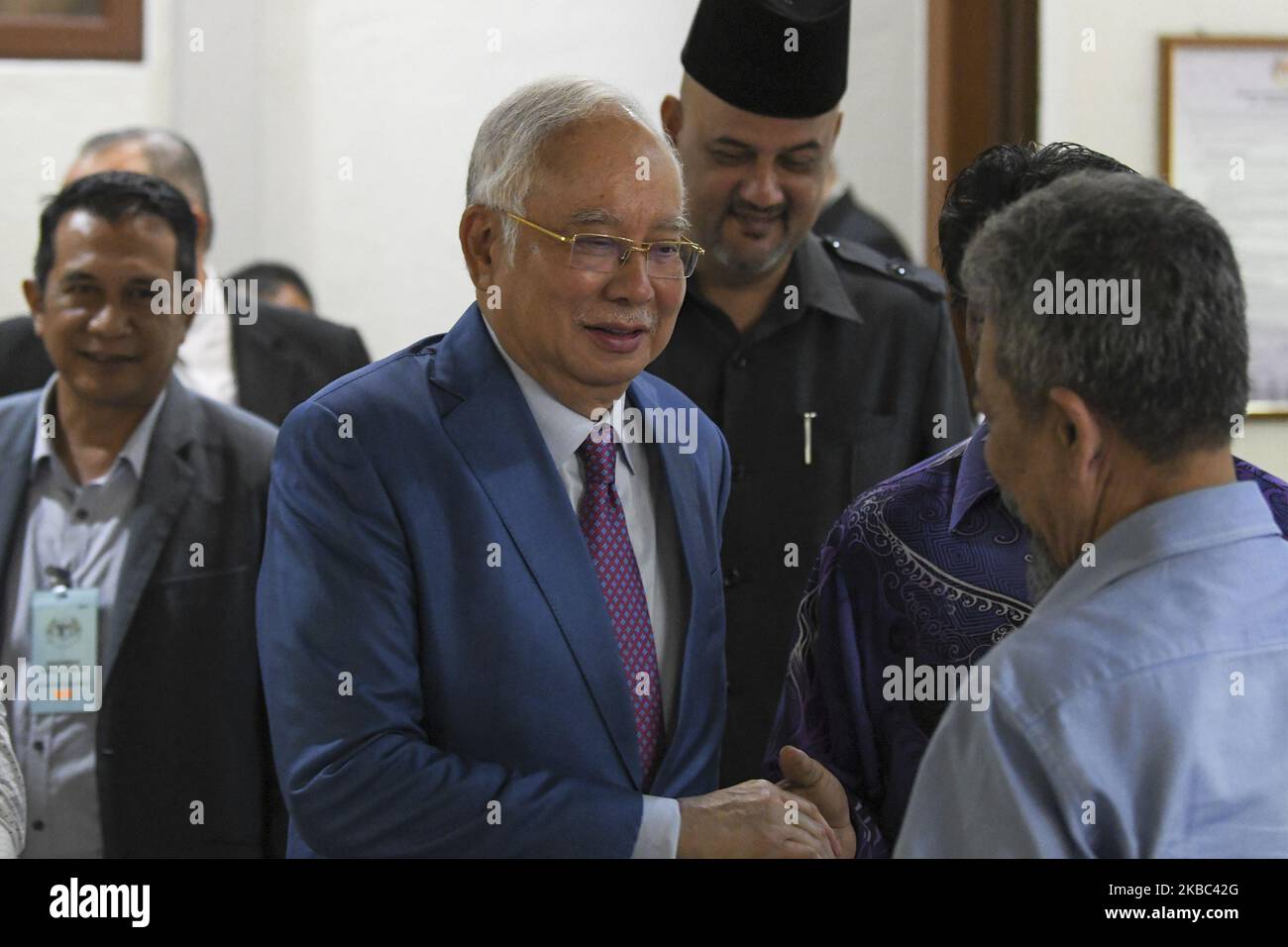 Der ehemalige Premierminister von Malaysia, Najib Abdul Razak, während der RM42 Millionen SRC Internationalen Verteidigungsphase des Prozesses am 3. Dezember 2019 im Kuala Lumpur Courts Complex in Kuala Lumpur, Malaysia. Die Verteidigung in Najib Razaks RM42-Millionen-Korruptionsszenario SRC International sagte heute dem Obersten Gerichtshof hier, dass der ehemalige Premierminister nur begrenzte Informationen und einen allgemeinen Überblick über die Angelegenheiten und Initiativen des Unternehmens erhalten habe. Foto von Matzain (Foto von Mat Zain/NurPhoto) Stockfoto