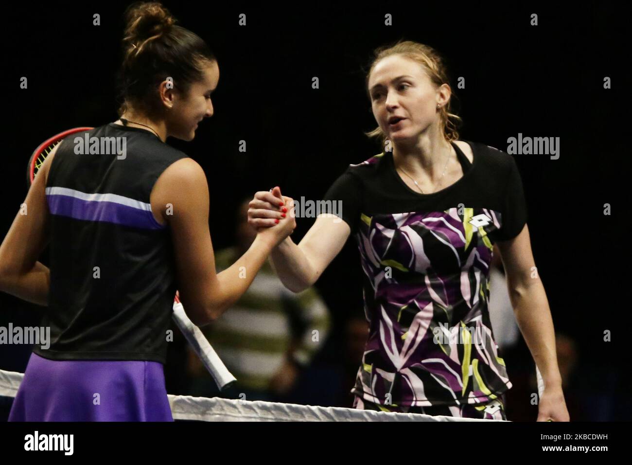 Aliaksandra Sasnovich gegen Salma Djoubri am ersten Tag des Caen Open Turniers am 8. Dezember 2019 in Caen, Frankreich. (Foto von Ibrahim Ezzat/NurPhoto) Stockfoto