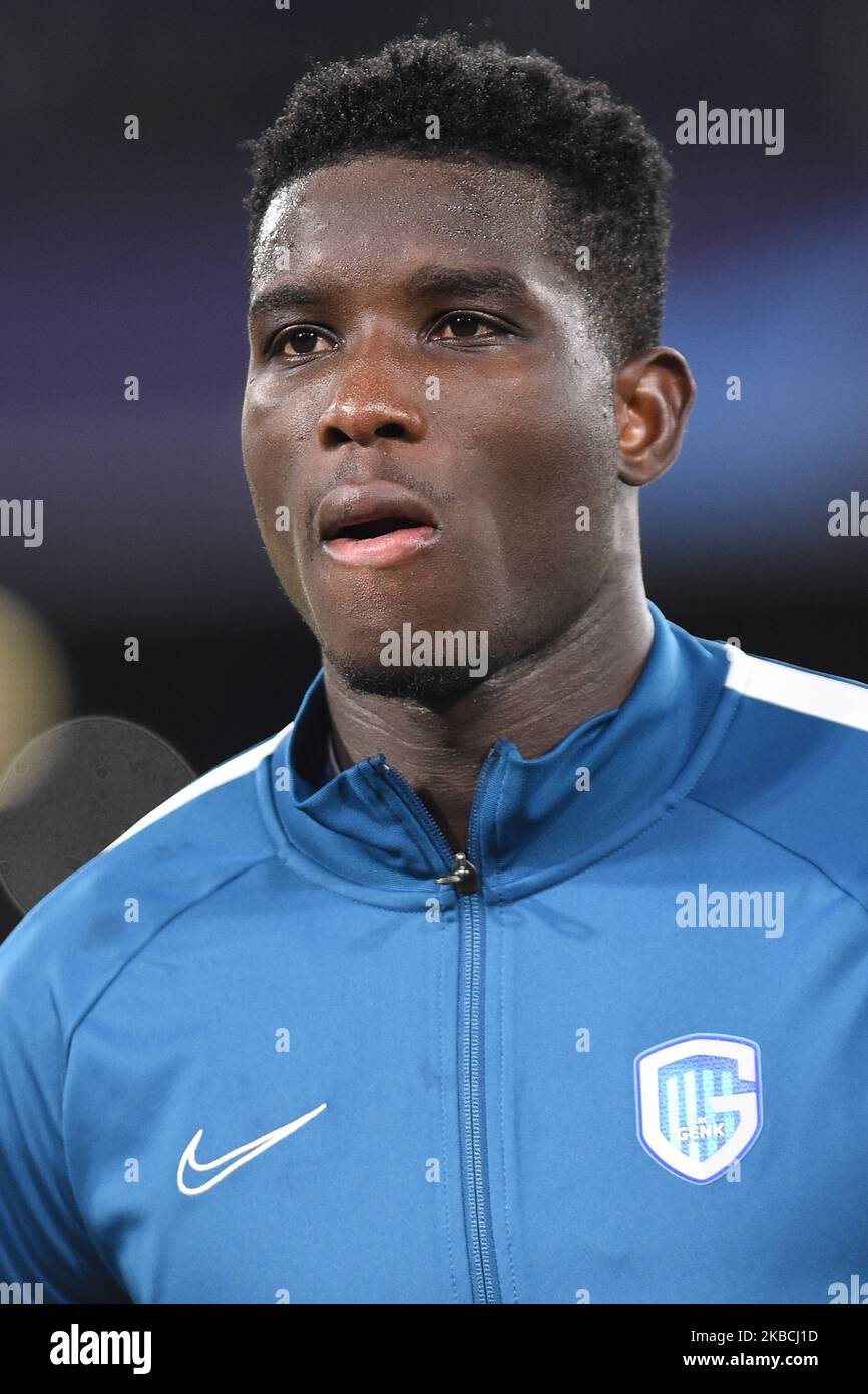 Paul Onuachu von KRC Genk während des UEFA Champions League-Spiels zwischen SSC Napoli und KRC Genk im Stadio San Paolo Naples Italien am 10. Dezember 2019. (Foto von Franco Romano/NurPhoto) Stockfoto