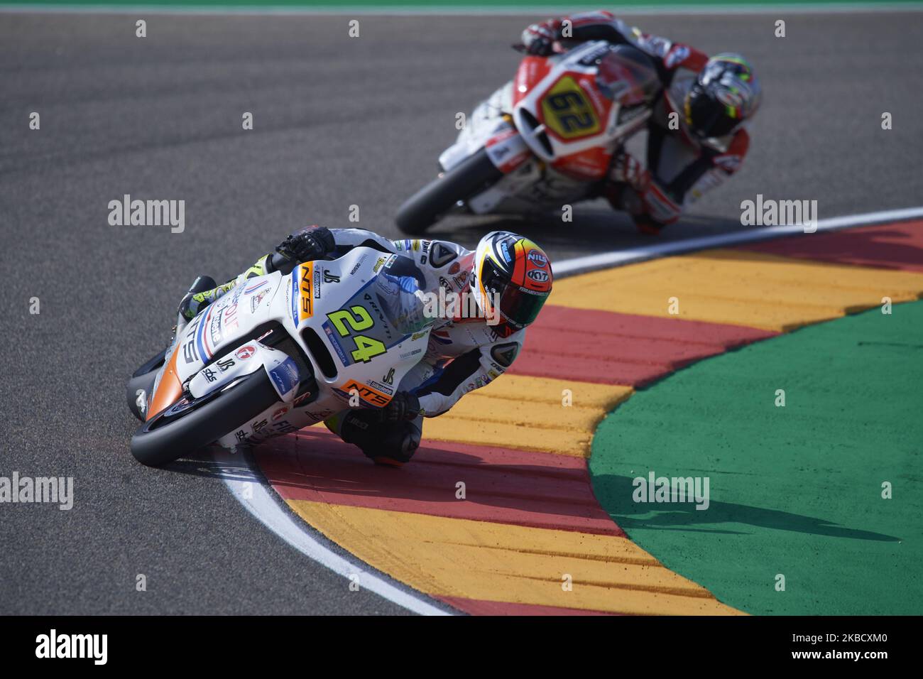 Simone Corsi (24) aus Italien und NTS RW Racing GP beim freien Training des Gran Premio Michellin de Aragon der Weltmeisterschaft der MotoGP auf dem Motorland Aragon Circuit am 20. September 2019 in Alcaniz, Spanien. (Foto von Jose Breton/Pics Action/NurPhoto) Stockfoto