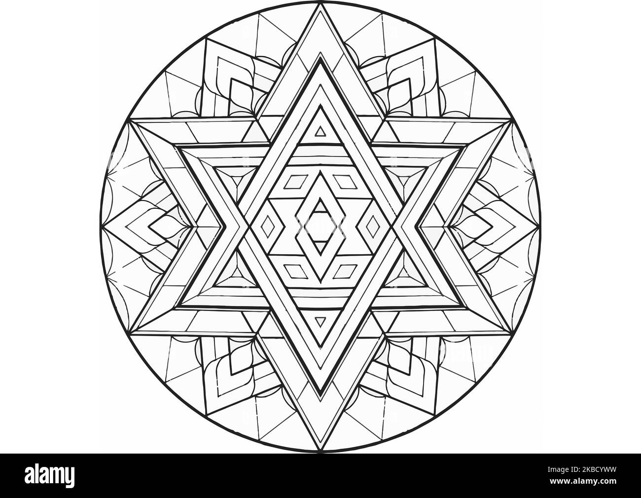 Mantra Mandala, die Meditationskunst für Erwachsene zum Malen Zeichnen mit Händen von Art by Uncle 001 Stockfoto