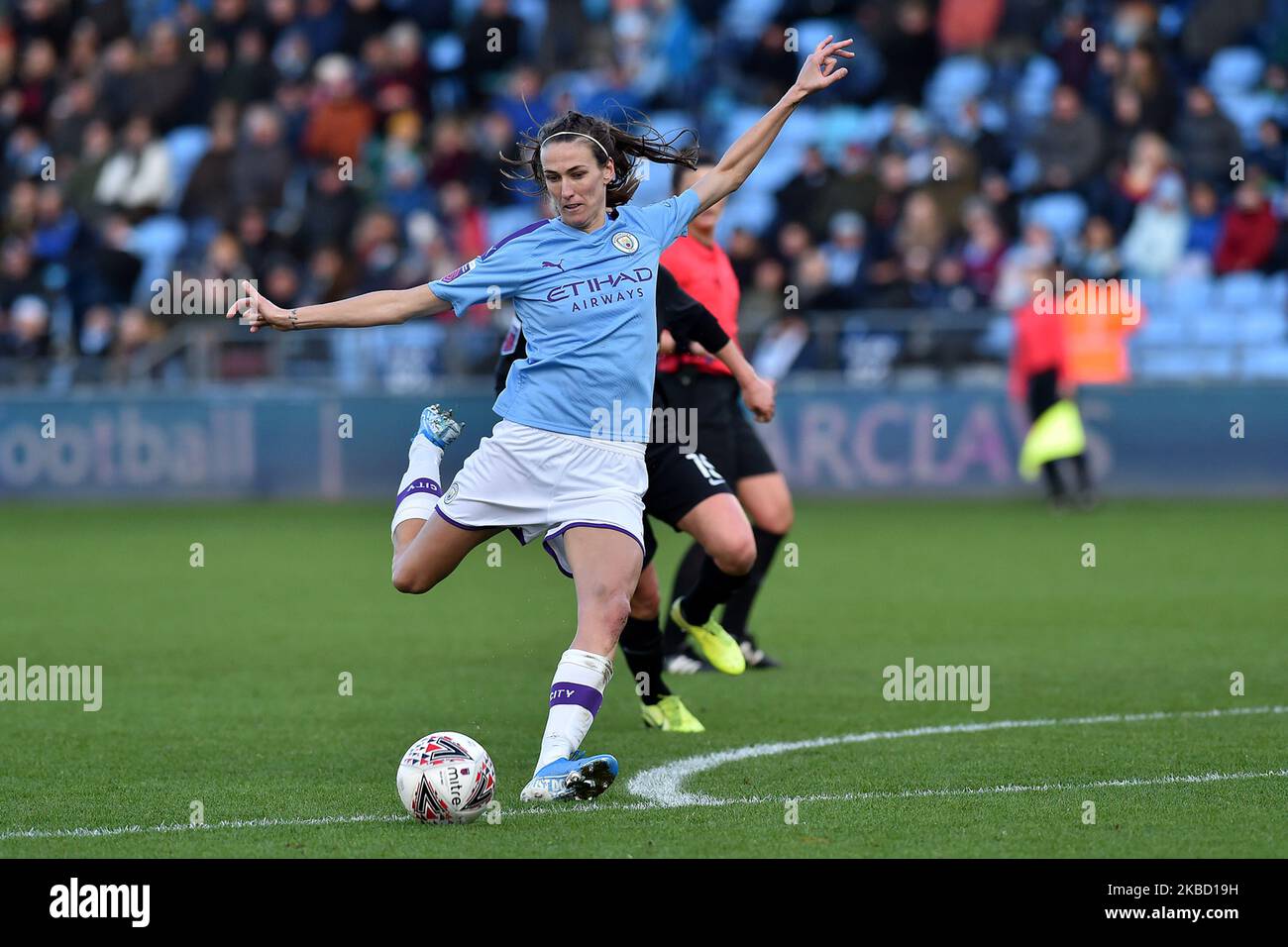 Jill Scott aus Manchester City beim Barclays FA Women's Super League-Spiel zwischen Manchester City und Brighton und Hove Albion am Sonntag, 15.. Dezember 2019, im Academy Stadium in Manchester. (Foto von Eddie Garvey/MI News/NurPhoto) Stockfoto