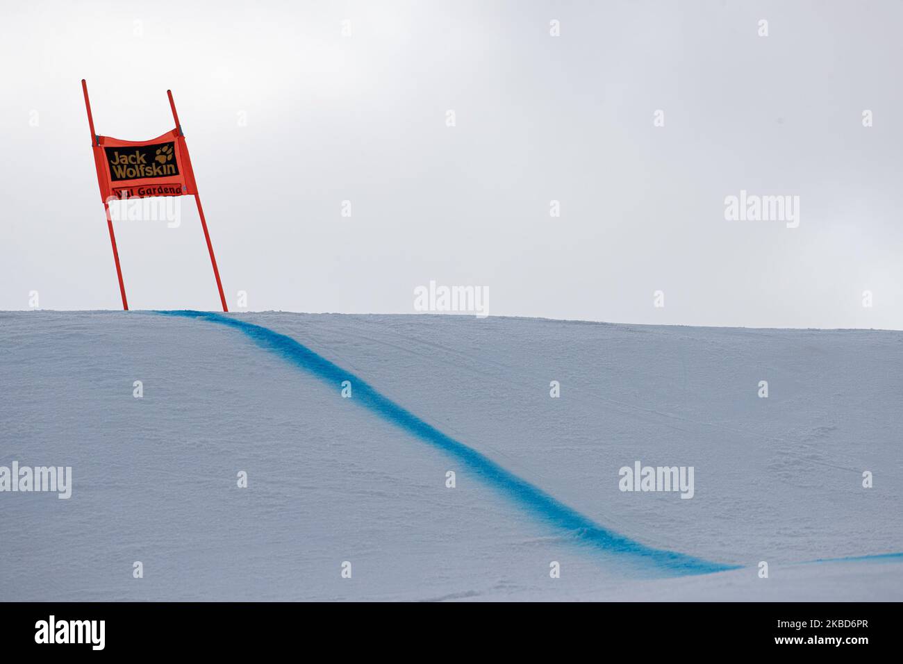 Saslong Piste während des Ski World Cup Downhill Trainings in Saslong am 18. Dezember 2019 in Santa Cristina, Italien. (Foto von Emmanuele Ciancaglini/NurPhoto) Stockfoto