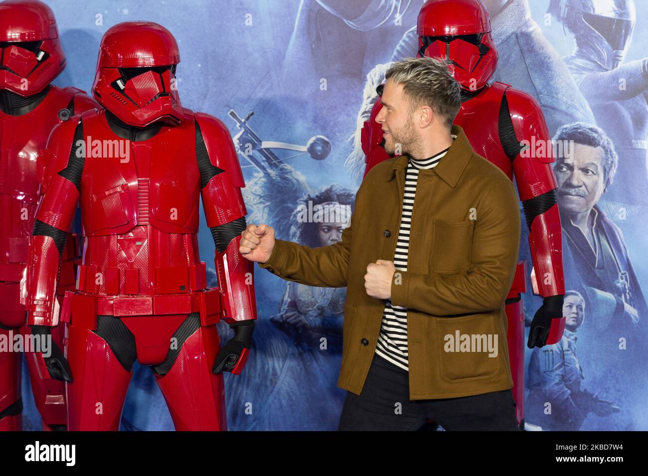 Olly Murs nimmt an der europäischen Filmpremiere von „Star Wars: The Rise of Skywalker“ am 18. Dezember 2019 auf dem Cineworld Leicester Square in London, England, Teil. (Foto von Wiktor Szymanowicz/NurPhoto) Stockfoto