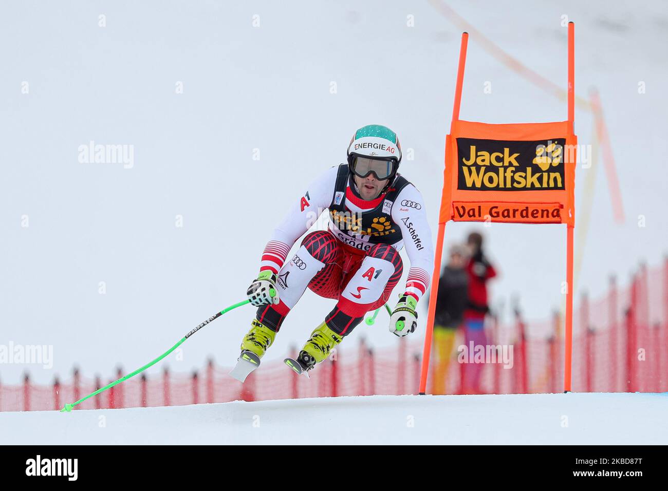 Vincent Kriechmayr beim Ski World Cup Downhill Training in Saslong am 19. Dezember 2019 in Santa Cristina, Italien. (Foto von Emmanuele Ciancaglini/NurPhoto) Stockfoto