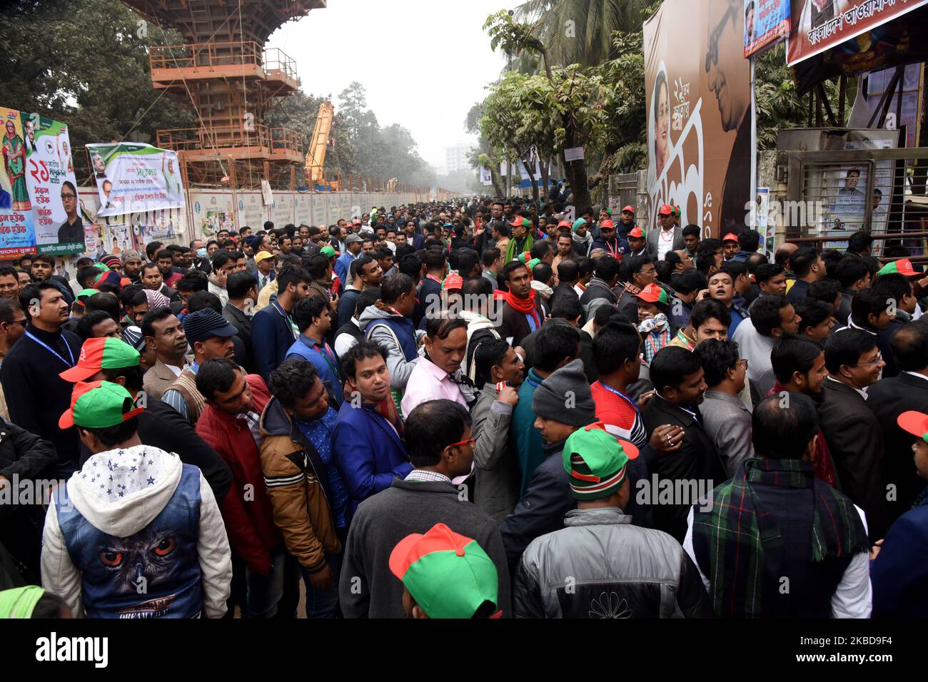 Führende Persönlichkeiten und Aktivisten der Awami League versammeln sich am 20. Dezember 2019 während des nationalrats der Awami League im Suhrawardy Udyan Park in Dhaka, Bangladesch. (Foto von Mamunur Rashid/NurPhoto) Stockfoto