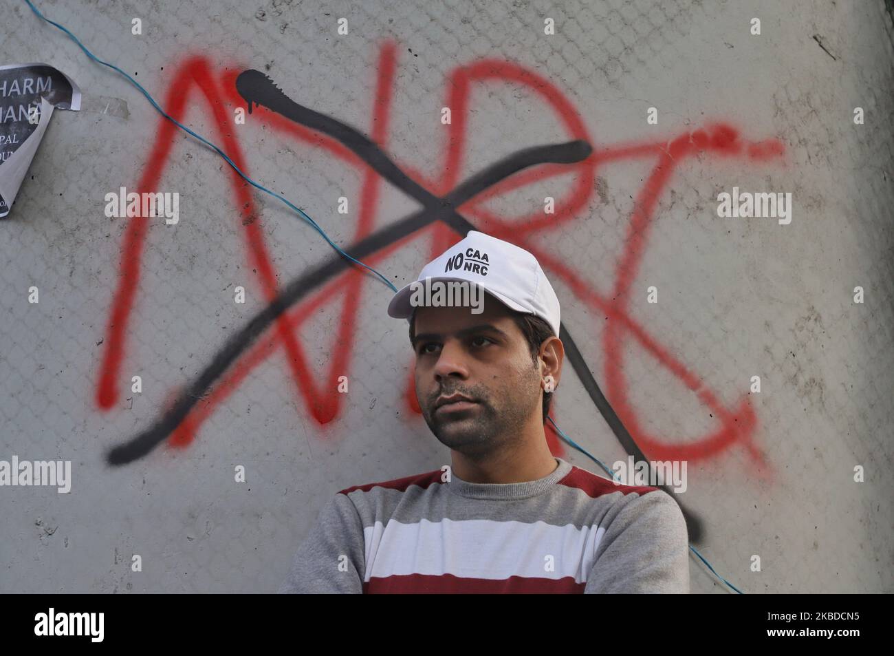 In der Hauptstadt Neu Delhi gingen Menschen gegen das Gesetz zur Änderung der Staatsbürgerschaft am 22. Dezember 2019 auf die Straße. Mehrere Demonstranten töteten in Indien nach dem Aufsehen der CAA. (Foto von Nasir Kachroo/NurPhoto) Stockfoto