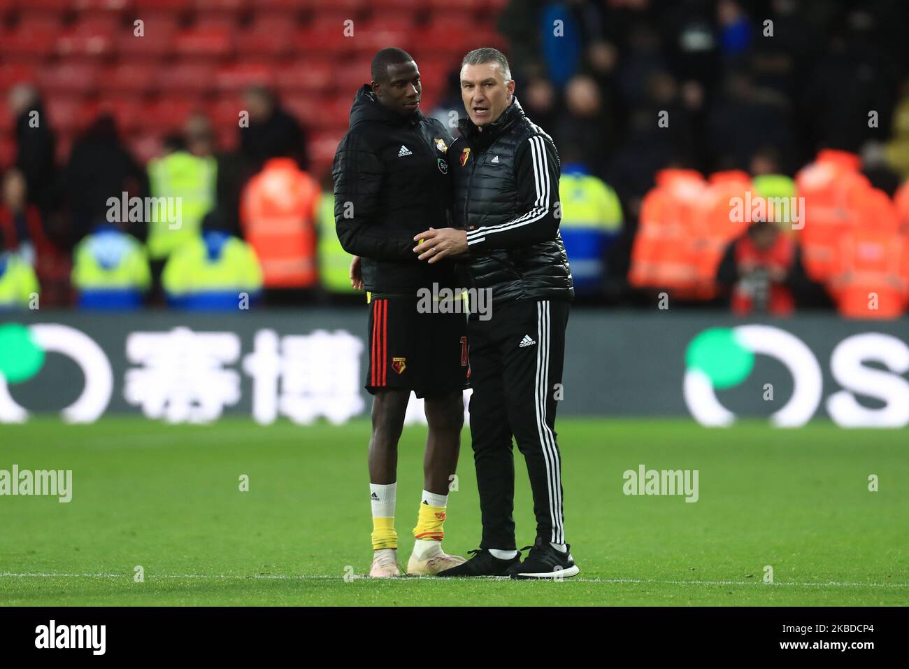 Watford-Manager Nigel Pearson nach dem Premier League-Spiel zwischen Watford und Manchester United in der Vicarage Road, Watford, am Sonntag, 22.. Dezember 2019. (Foto von Leila Coker/MI News/NurPhoto) Stockfoto