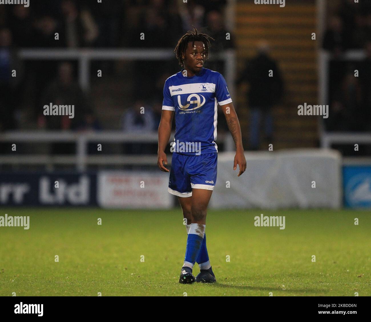 Peter Kioso von Hartlepool United während des Vanarama National League-Spiels zwischen Hartlepool United und Dagenham & Redbridge am Sonntag, 22.. Dezember 2019 im Victoria Park, Hartlepool. (Foto von Mark Fletcher/MI News/NurPhoto) Stockfoto