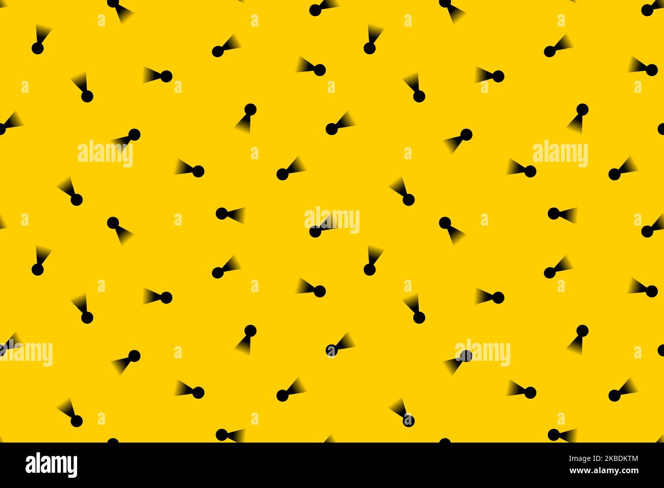Abstrakte Schlüsselloch Form schwarz Füllfarbe auf gelbem Hintergrund nahtlose Muster für den Druck Stoff Papier Cover Buch Hintergrund Webseite Grafik Stock Vektor