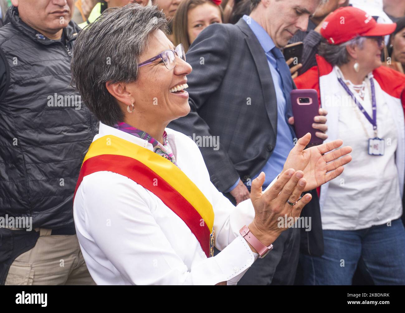 Die designierte Bürgermeisterin von Bogota, Claudia Lopez, nimmt am 1.. Januar 2020 an einer Übergabezeremonie in Bogota, Kolumbien, Teil. (Foto von Daniel Garzon Herazo/NurPhoto) Stockfoto