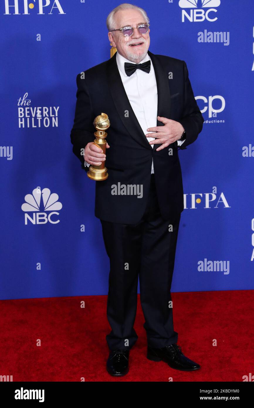 BEVERLY HILLS, LOS ANGELES, KALIFORNIEN, USA - 05. JANUAR: Brian Cox posiert im Pressesaal bei den jährlichen Golden Globe Awards 77., die am 5. Januar 2020 im Beverly Hilton Hotel in Beverly Hills, Los Angeles, Kalifornien, USA, abgehalten wurden. (Foto von Xavier Collin/Image Press Agency/NurPhoto) Stockfoto